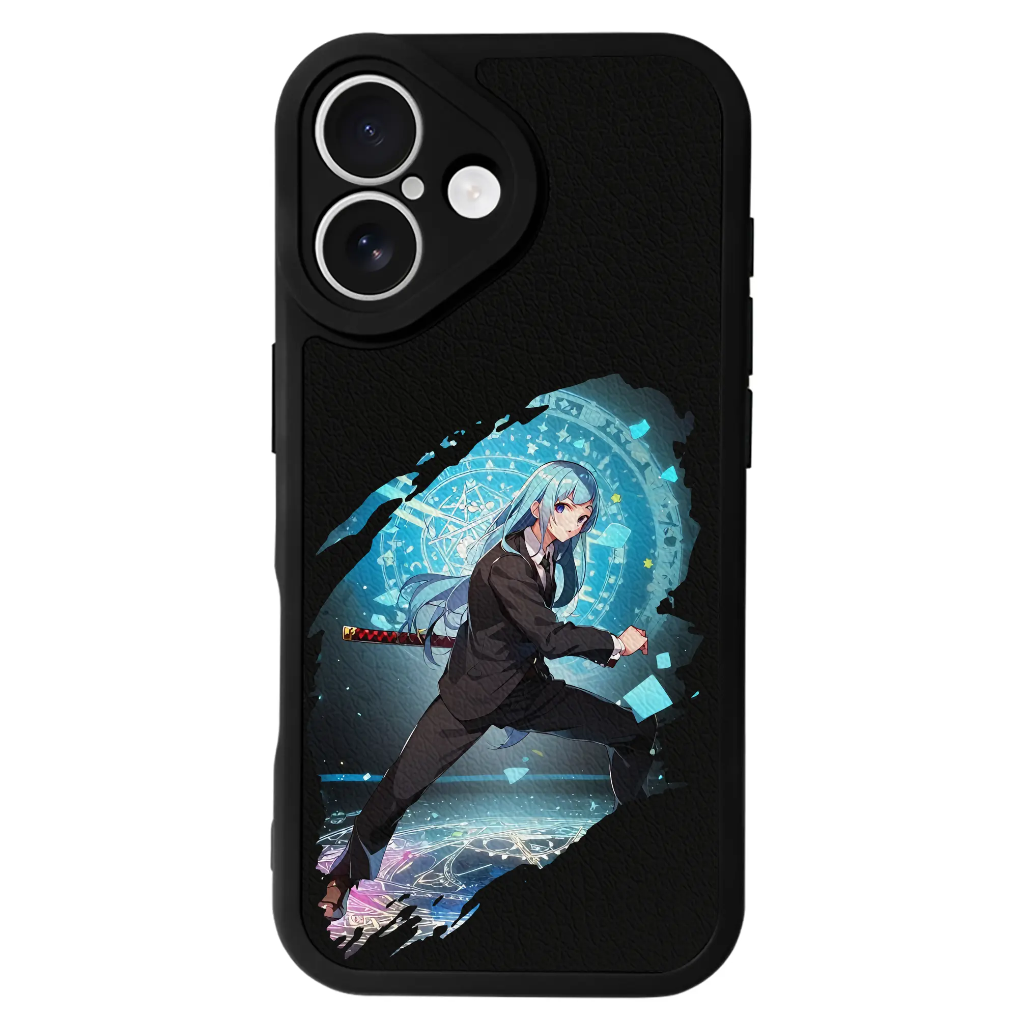 呪術廻戦 グッズ,三輪 霞 - IPhone 16シリーズ対応 ・ シリコンスマホケース ・ レザー調 ・ 高精度フィット ・ 耐衝撃 ・ ワイヤレス充電対応 ・ 精密カット